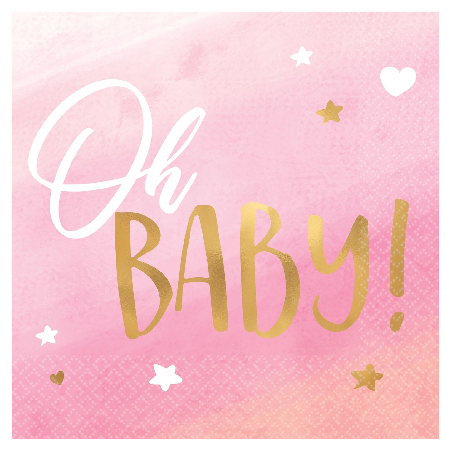 Oh Baby Girl Hot Stamped Beverage Napkins