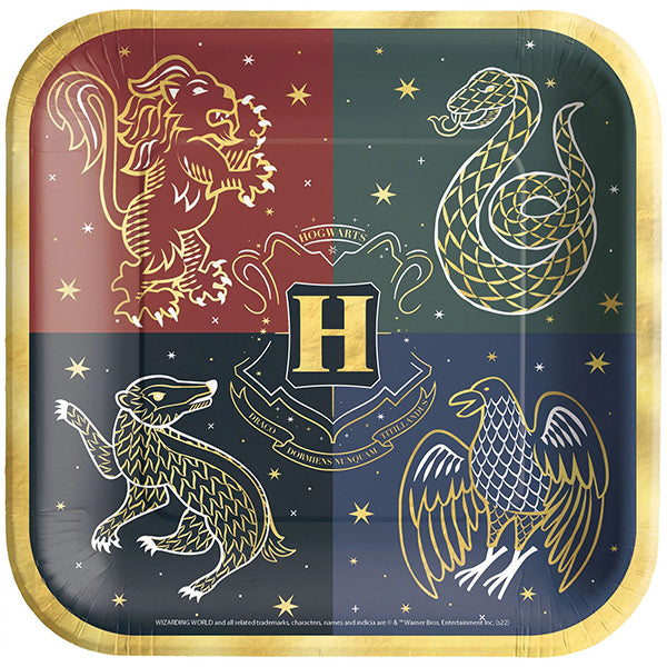 Harry Potter Hogwarts United 9in Square Dinner Paper Plates 8 Ct