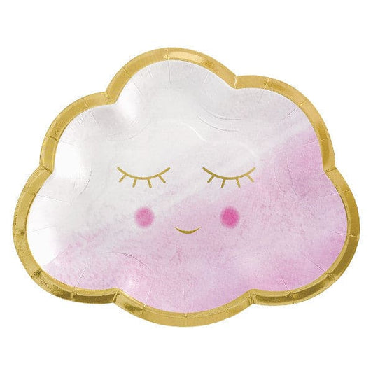 Oh Baby Girl Metallic 6.5in Shaped Luncheon Plates