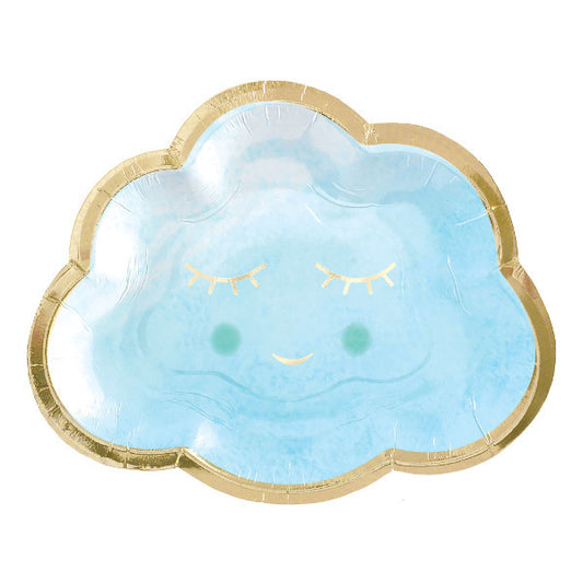 Oh Baby Boy Metallic 6.5in Shaped Luncheon Plates
