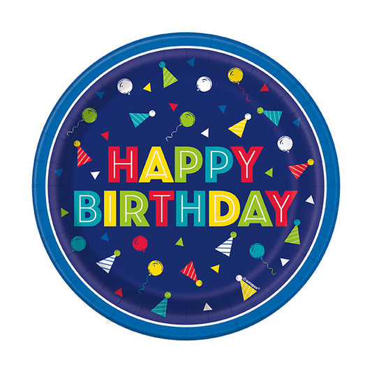 Peppy Birthday 7in Round Luncheon Paper Plates  8ct