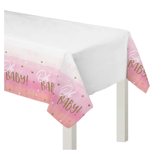 Oh Baby Girl  54 x 102in Plastic Table Cover