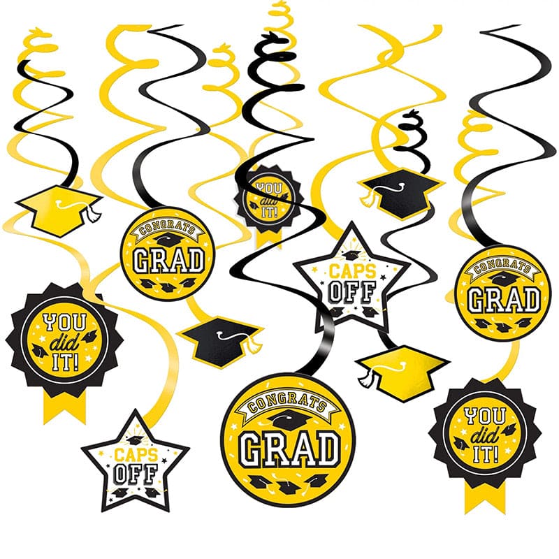 Grad Swirl Decoration  Value Pack - Yellow