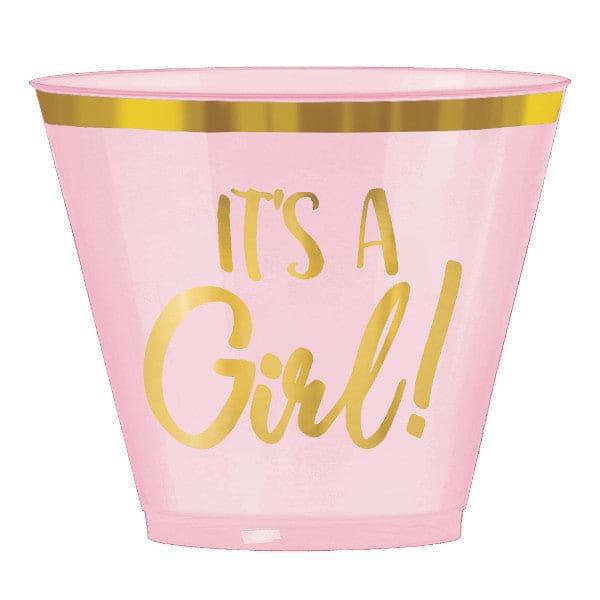 Oh Baby Girl Hot-Stamped Plastic 9 oz Tumblers