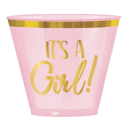 Oh Baby Girl Hot-Stamped Plastic 9 oz Tumblers
