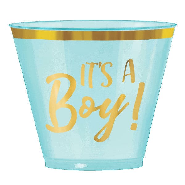 Oh Baby Boy Hot-Stamped Plastic 9 oz Tumblers