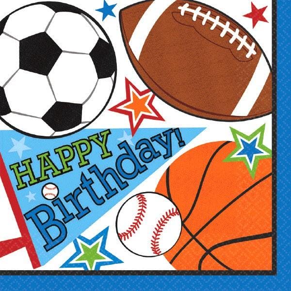 Sports Party Luncheon Napkins 16ct