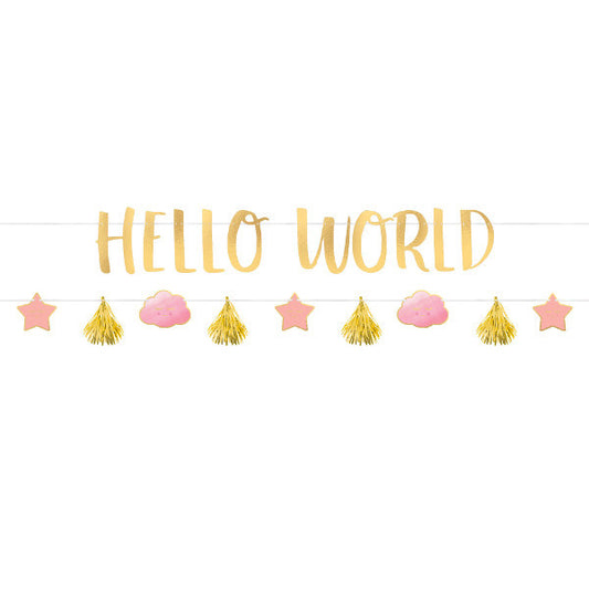 Oh Baby Girl Hello World Letter Banner Kit