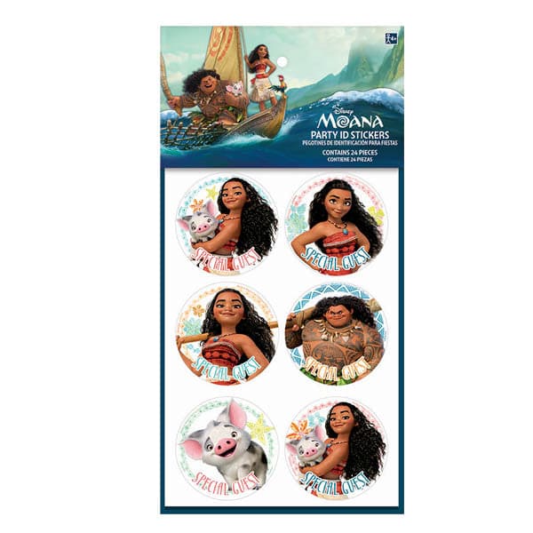 Disney Moana Party ID Stickers