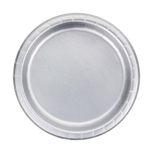 Silver Foil 7in Round Luncheon Paper Plates