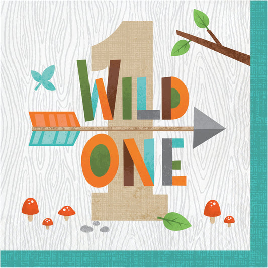 Wild One Woodland Luncheon Napkins 16 Ct