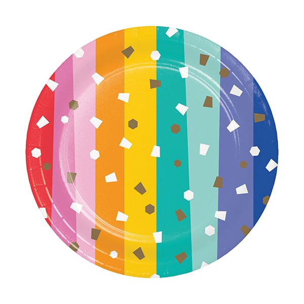 Birthday Confetti 7in Round Luncheon Paper Plates 8ct