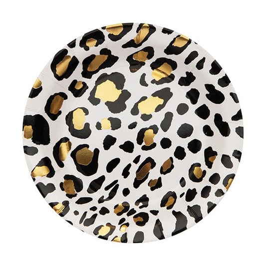 Leopard 7in Round Luncheon Paper Plates 8ct