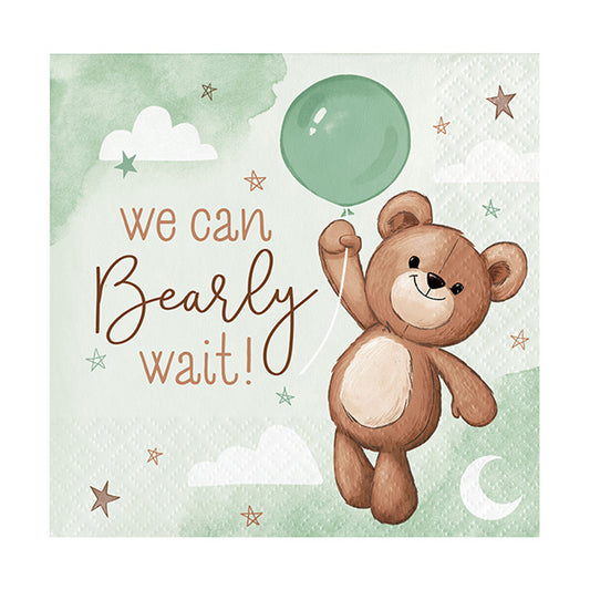 Teddy Bear Beverage Napkins 16ct