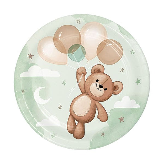 Teddy Bear 7in Round Luncheon Paper Plates 8ct