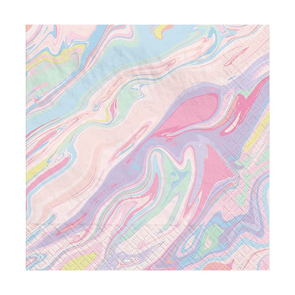 Marble Pastel Beverage Napkins 40 Ct