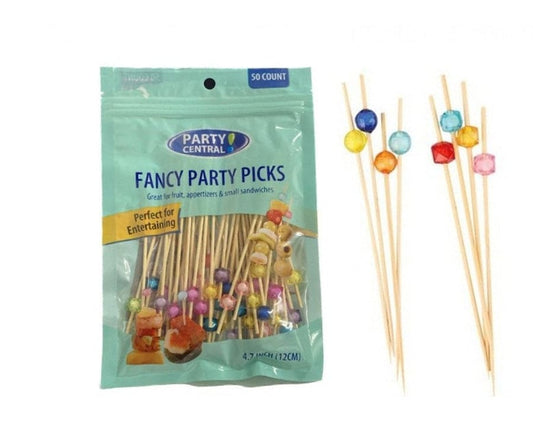 Fancy Party Picks Assorted Color Cubes (50)