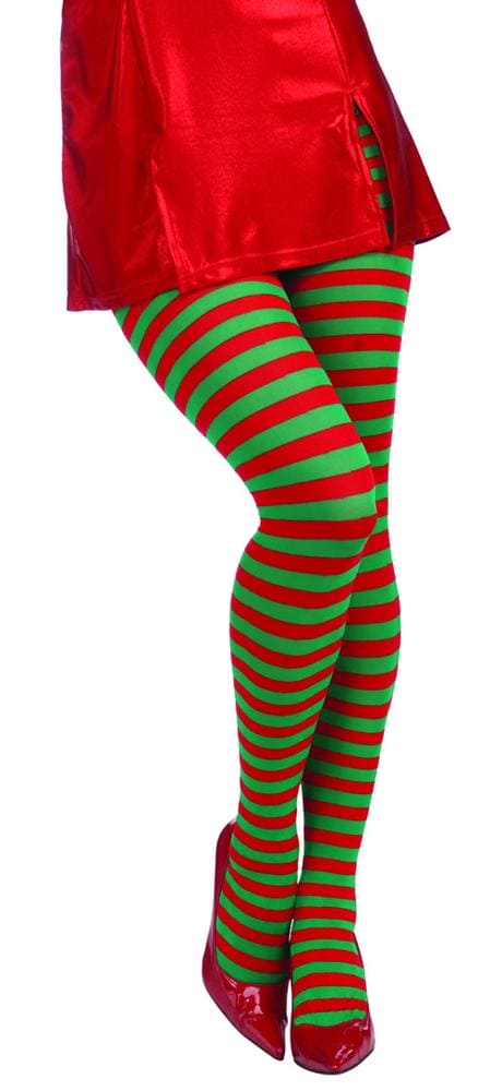 Striped Red and Green Tights