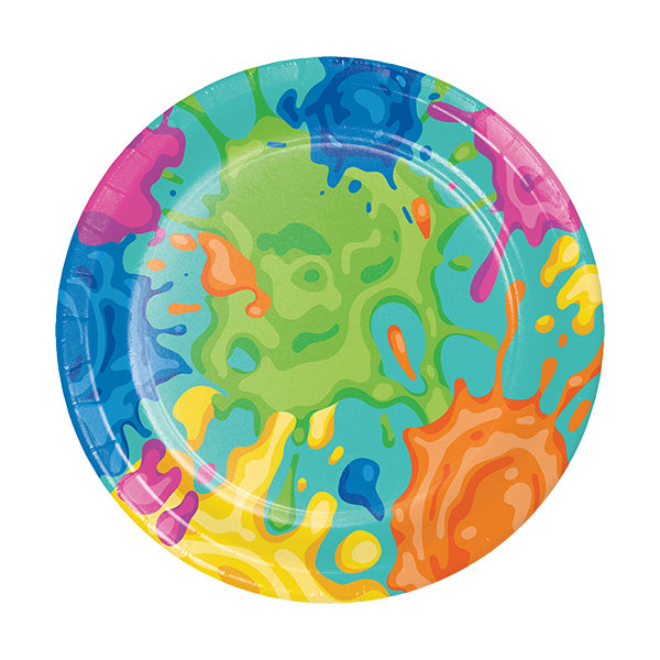 Splatter 7in Round Luncheon Paper Plates 8ct