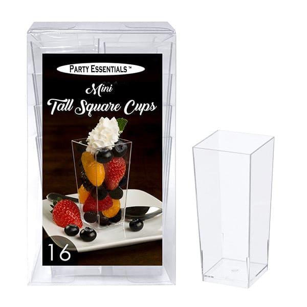 Mini Tall Square 3.5oz Cups 16 count
