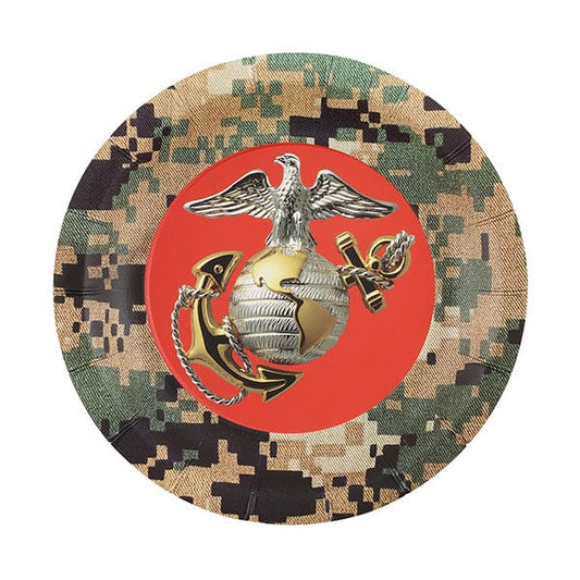 United States Marines 7in Round Luncheon Paper Plates 8ct