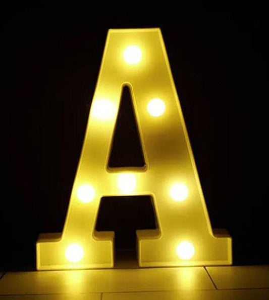 Gold 8in LED Light Letter A Centerpiece