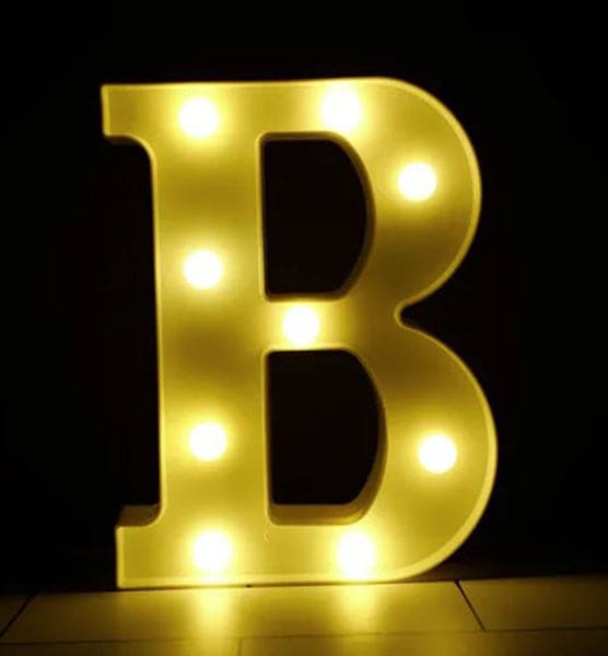 Gold 8in LED Light Letter B Centerpiece