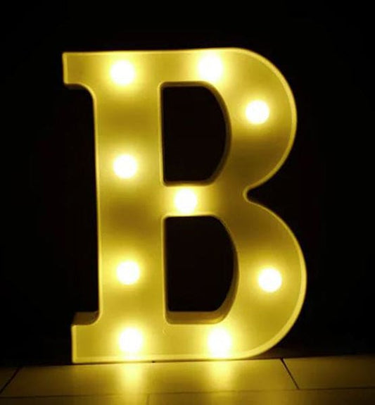 Gold 8in LED Light Letter B Centerpiece