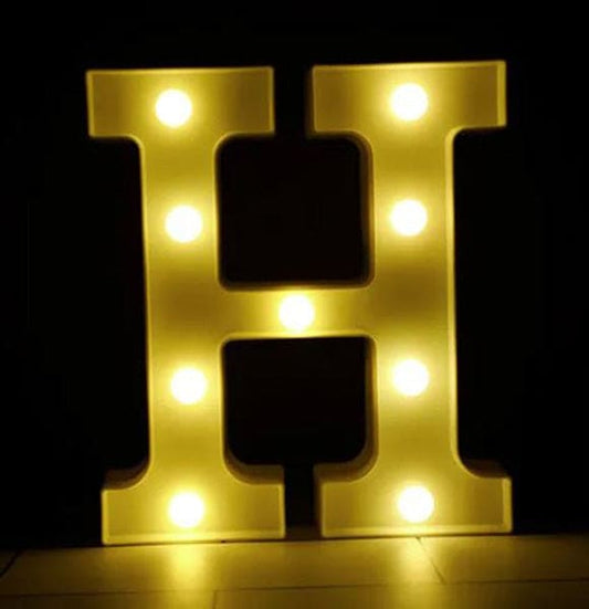 Gold 8in LED Light Letter H Centerpiece