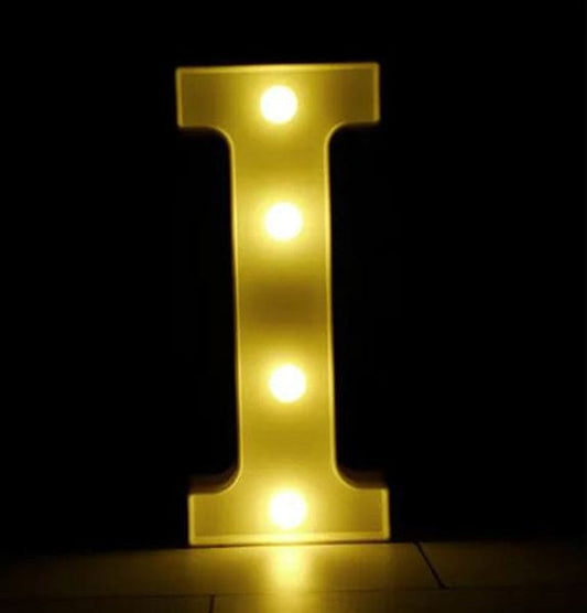 Gold 8in LED Light Letter I Centerpiece