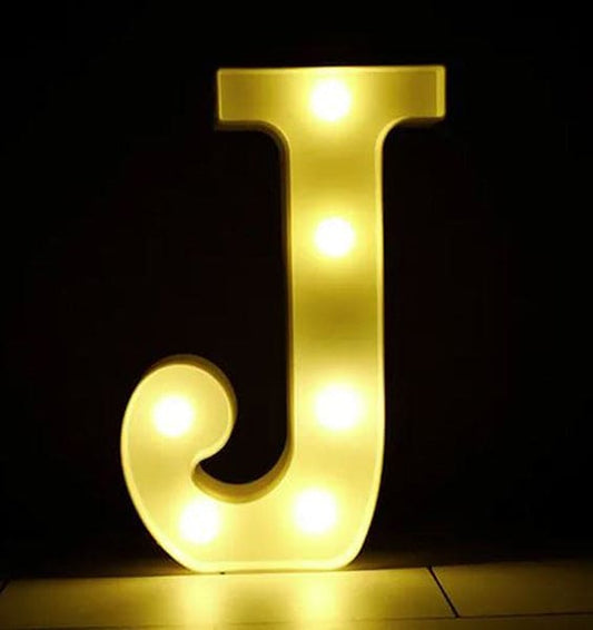 Gold 8in LED Light Letter J Centerpiece