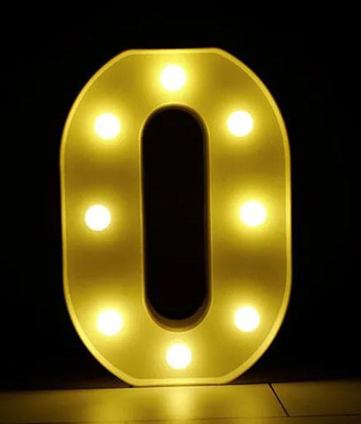 Gold 8in LED Light Letter O Centerpiece