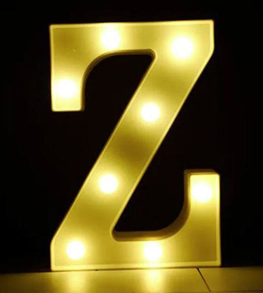 Gold 8in LED Light Letter Z Centerpiece