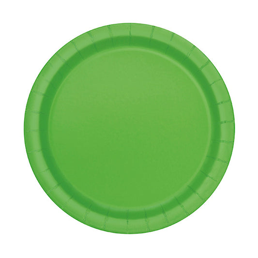 Lime Green 7in Round Luncheon Paper Plates 20ct