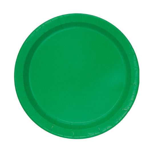 Emerald Green 7in Round Luncheon Paper Plates 20ct