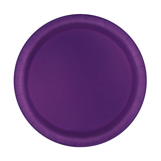 Purple 7in Round Luncheon Paper Plates 20ct