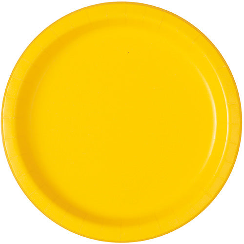 Yellow Big Party Pack Paper 7in Lunch Plates 50ct
