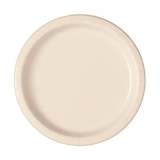 Vanilla Big Party Pack  7in Round Luncheon Paper Plates 50ct
