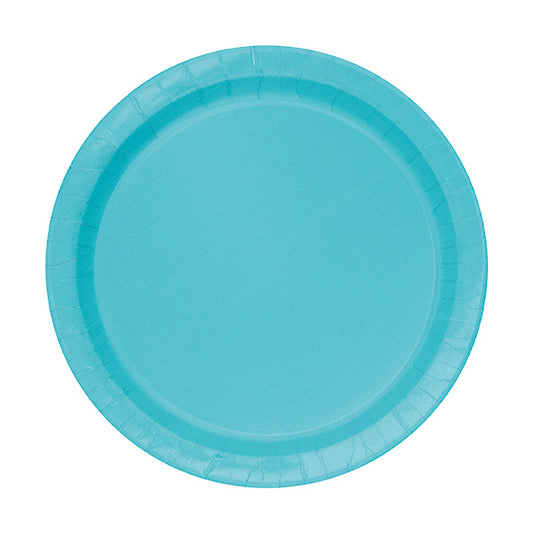 Teal Big Party Pack 7in Round Lunch Paper Plates 50ct
