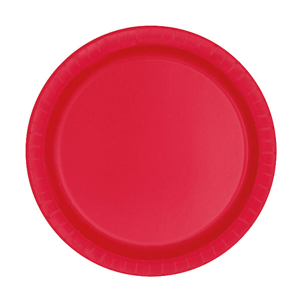 Red Big Party Pack 7in Luncheon Paper Plates 50ct