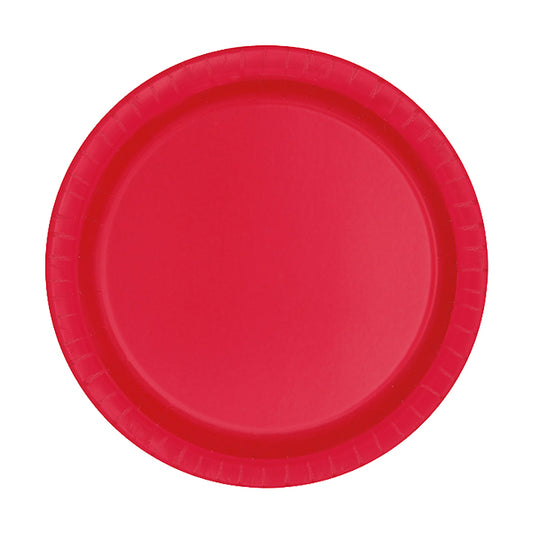 Red Big Party Pack 7in Luncheon Paper Plates 50ct