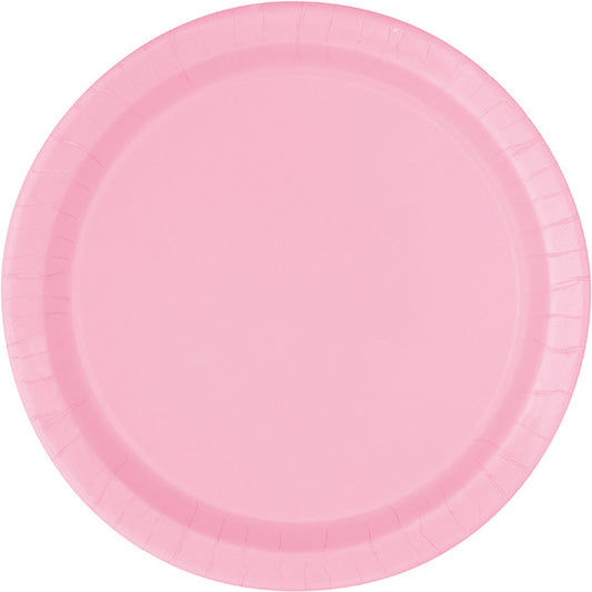 Pink 9in Round Dinner Paper Plates 20ct