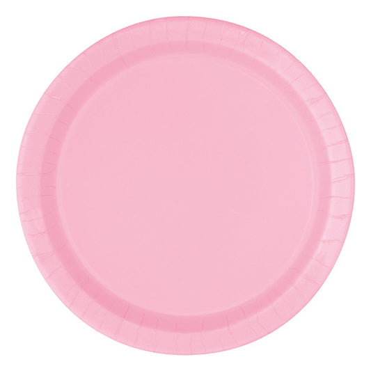 Pink 9in Round Dinner Paper Plates 20ct