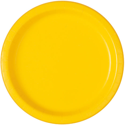 Yelllow 9in Round Dinner Paper Plates 20ct