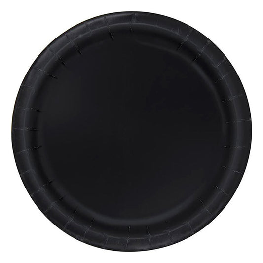Black Big Party Pack 9in Round Paper Plates 50ct