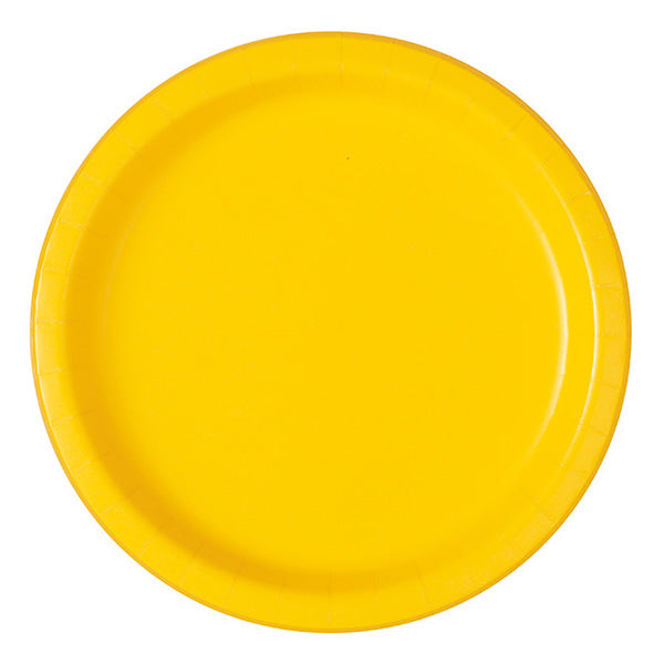 Yellow Big Party Pack 9in Round Paper Plates 50ct