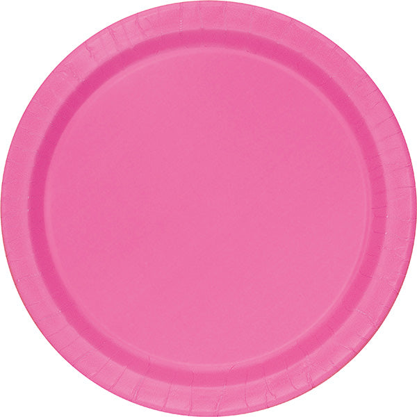 Hot Pink Big Party Pack 9in Round Paper Plates 50ct