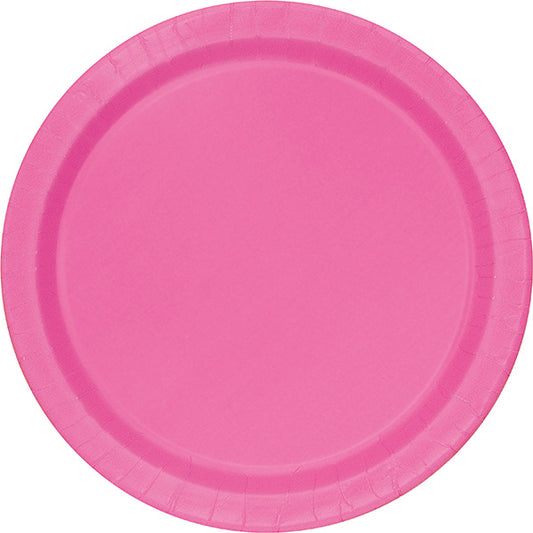 Hot Pink Big Party Pack 9in Round Paper Plates 50ct