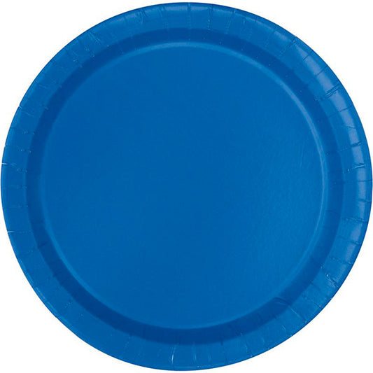 Royal Blue Big Party Pack 9in Round Paper Plates 50ct