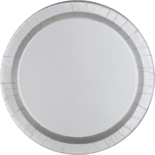 Silver Big Party Pack 9in Round Paper Plates 50ct